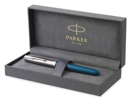 Ручка перьев. Parker 51 Core (CW2123506) Teal Blue CT F сталь нержавеющая подар.кор.