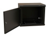 Шкаф коммутационный WRline (WR-TW-1545-SR-RAL9004) настенный 15U 600x450мм пер.дв.металл 2 бок.пан. направл.под винты 60кг черный 370мм 775мм IP20 сталь