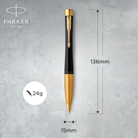 Ручка шариков. Parker Urban Core K314 (CW2143640) Muted Black GT M син. черн. подар.кор.