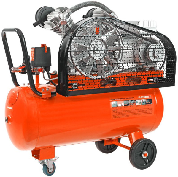 Компрессор поршневой Patriot PTR 50-450A масляный 450л/мин 50л 2200Вт оранжевый/черный