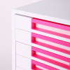 Бокс для документов Deli EZ01043 Rio 5 выдвижных ящиков 277х344х259мм белый/малиновый пластик