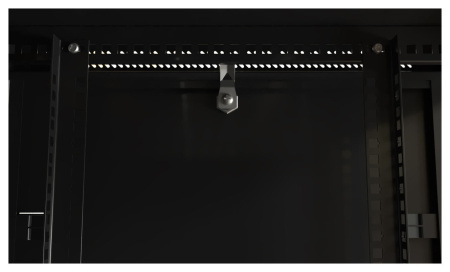 Шкаф коммутационный Hyperline (TWB-0645-SR-RAL9004) настенный 6U 600x450мм пер.дв.стал.лист 60кг черный 275мм 180град. 367мм IP20 сталь
