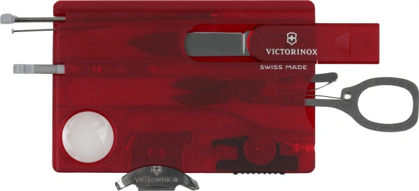Швейцарская карта Victorinox SwissCard Lite (0.7300.T) красный полупрозрачный коробка подарочная