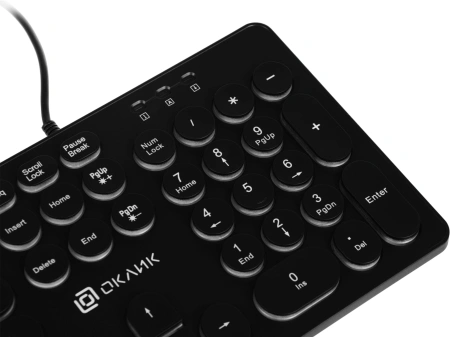 Клавиатура Оклик 420MRL черный USB slim Multimedia LED