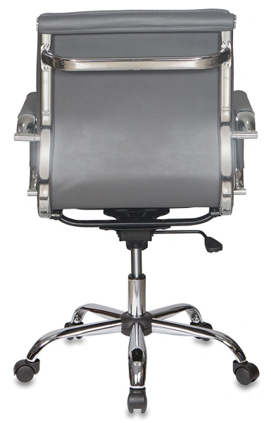 Кресло руководителя Бюрократ CH-993-Low серый эко.кожа низк.спин. крестов. металл хром