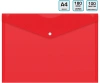 Конверт на кнопке Бюрократ DeLuxe DL801RED/1 A4 пластик 0.18мм красный