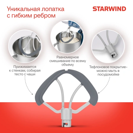 Миксер планетарный Starwind SPM4172 1800Вт васильковый