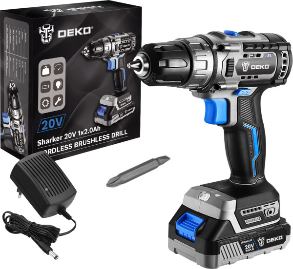 Дрель-шуруповерт Deko Sharker 20V аккум. патрон:быстрозажимной (063-4037)
