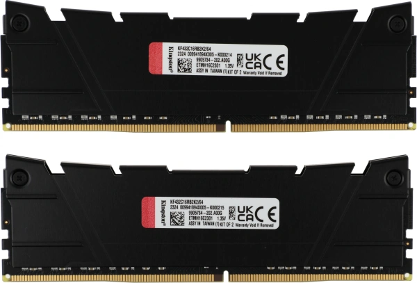 Память DDR4 2x32GB 3200MHz Kingston KF432C16RB2K2/64 Fury Renegade Black RTL Gaming PC4-25600 CL16 D