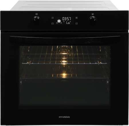 Духовой шкаф Электрический Hyundai HEO 6646 BG черное стекло