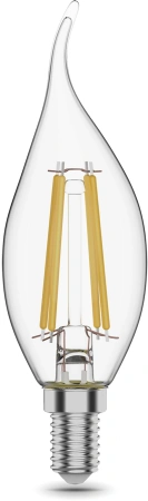Лампа филам. Gauss Filament 11Вт цок.:E14 (упак.:10шт) свеча 220B св.свеч.бел.нейт. CF35 (104801211)