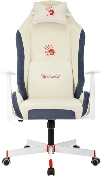 Кресло игровое A4Tech Bloody GC-830 белый с подголов. крестов. пластик белый пластик черный/белый