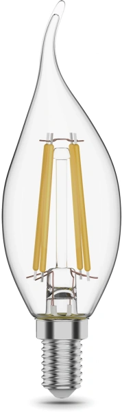 Лампа филам. Gauss Filament 11Вт цок.:E14 (упак.:10шт) свеча 220B св.свеч.бел.теп. CF35 (104801111)