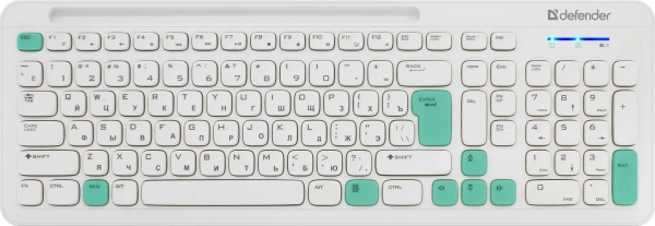 Клавиатура + мышь Defender Cerrato C-978 клав:белый мышь:белый/голубой USB беспроводная Multimedia (45978)