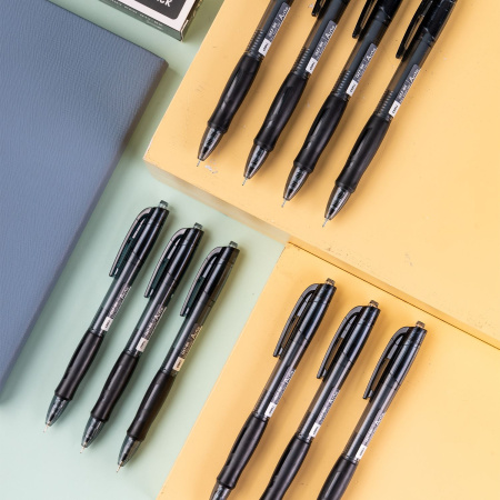 Ручка шариков. автоматическая Deli Arris EQ17-BK черный d=0.7мм черн. черн. резин. манжета