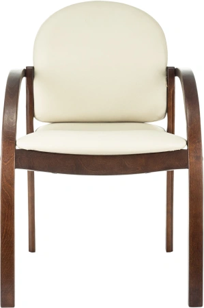 Стул Бюрократ ДЖУНО светло-бежевый эко.кожа на ножках дерево