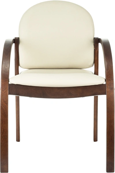 Стул Бюрократ ДЖУНО светло-бежевый эко.кожа на ножках дерево