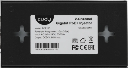 Инжектор PoE Cudy POE220 10/100/1000BASE-T 30Вт 54В(DC)