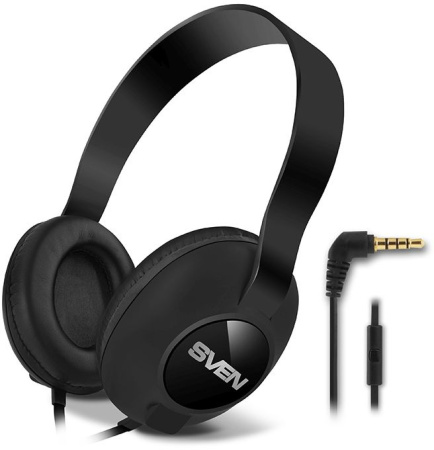 Наушники с микрофоном Sven AP-310M черный 1.2м накладные оголовье (SV-015312)