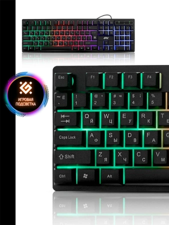 Клавиатура Defender Arx GK-196L RU черный USB for gamer LED