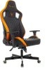 Кресло игровое Knight Outrider черный/оранжевый ромбик эко.кожа с подголов. крестов. металл