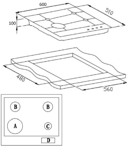 Газовая варочная поверхность Weissgauff HGG 640 XR нержавеющая сталь