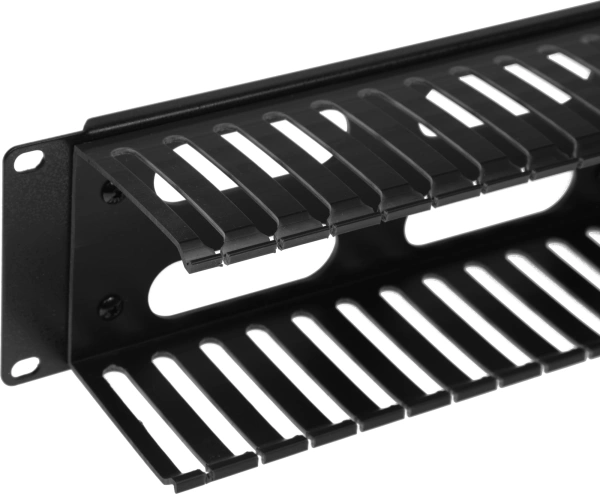 Кабельный органайзер Горизонтальный Hyperline CM-2U-PL-COV односторонний пальцы 2U шир.:19" глуб.:85.5мм