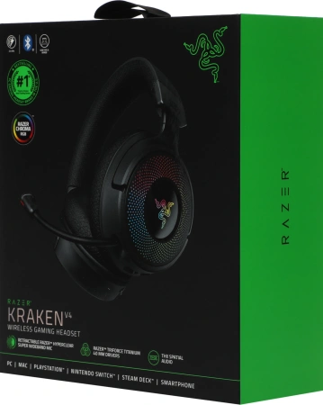 Наушники с микрофоном Razer Kraken V4 черный накладные BT оголовье (RZ04-05170100-R3M1)