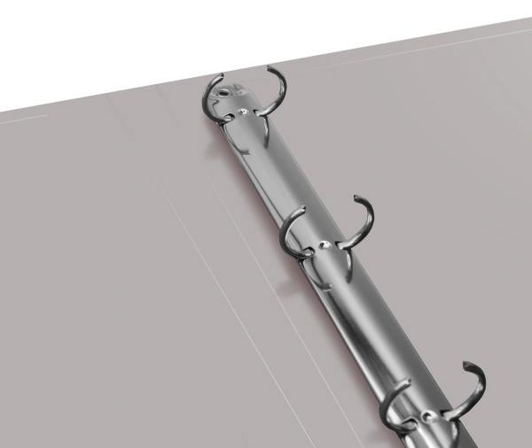 Папка на 4-х кольцах Бюрократ -0827/4RGREY A4 пластик 0.7мм кор.27мм внутр. с вставкой серый