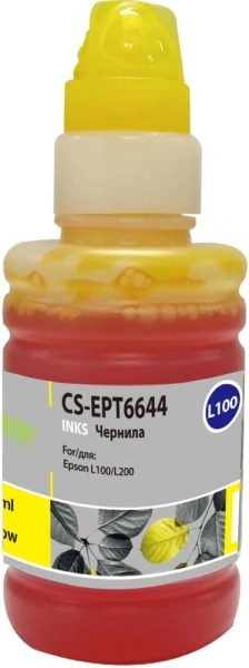 Чернила Cactus CS-EPT6644 T6644 желтый 100мл для Epson L100/L110/L120/L132/L200/L210/L222/L300/L312/L350/L355/L362/L366/L456/L550/L555/L566/L1300