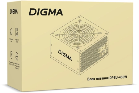Блок питания Digma ATX 450W DPSU-450W (20+4pin) 120mm fan 3xSATA RTL
