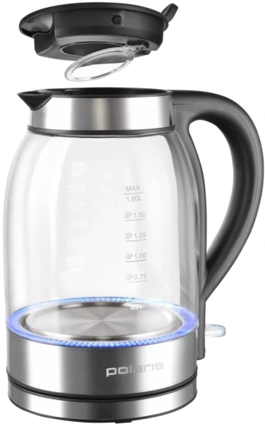 Чайник электрический Polaris PWK 1739CGL 1.8л. 2200Вт сталь корпус: стекло/металл