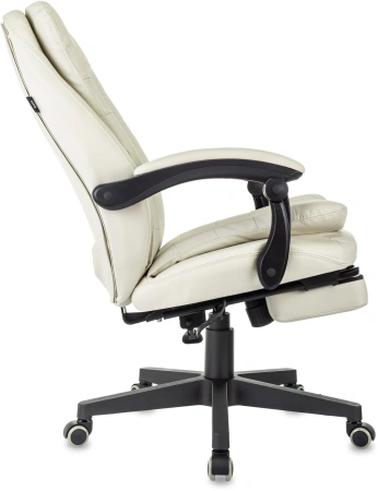 Кресло руководителя Бюрократ T-9950MSG-F слоновая кость эко.кожа крестов. пластик подст.для ног