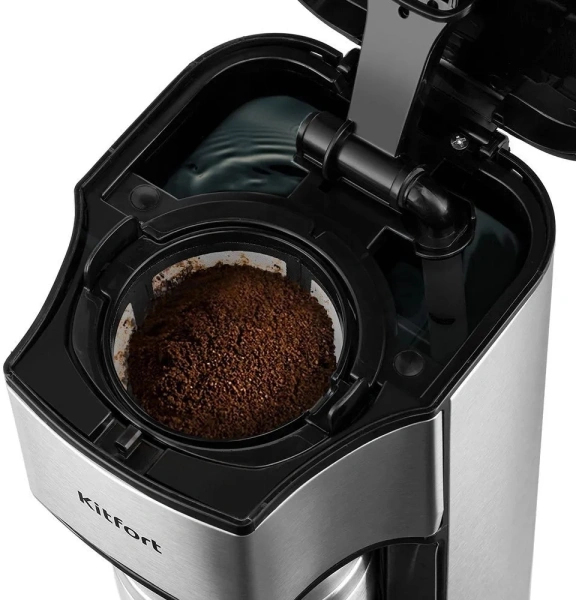 Кофеварка капельная Kitfort КТ-7367 650Вт серебристый/желтый