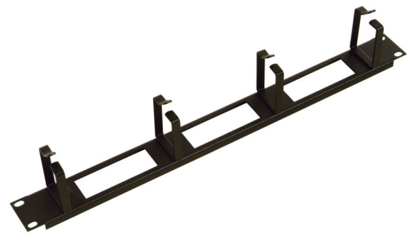 Кабельный органайзер Горизонтальный ЦМО ГКО-О-4.62-9005 односторонний кольца 1U шир.:19" глуб.:85мм