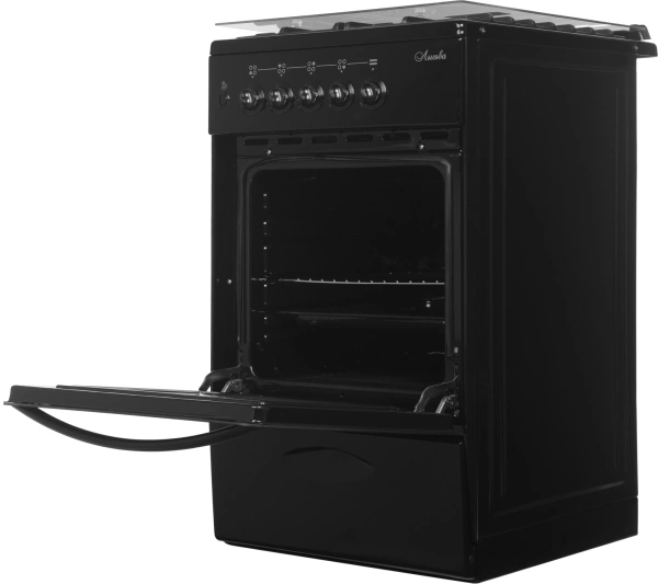 Плита Газовая Лысьва ГП 400 МС-2у черный (стеклянная крышка) реш.чугун