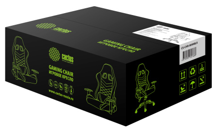 Кресло игровое Cactus с RGB-подсветкой черный/красный эко.кожа с подголов. крестов. сталь