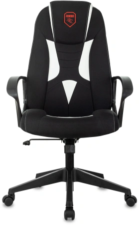 Кресло игровое Zombie 200 черный/белый ткань/эко.кожа крестов. пластик