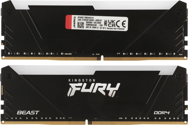 Память DDR4 2x8GB 3600MHz Kingston KF436C17BB2AK2/16 Fury Beast RGB RTL Gaming PC4-28800 CL17 DIMM 2