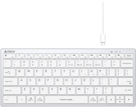 Клавиатура A4Tech Fstyler FBX51C белый USB беспроводная BT/Radio slim Multimedia (FBX51C WHITE)