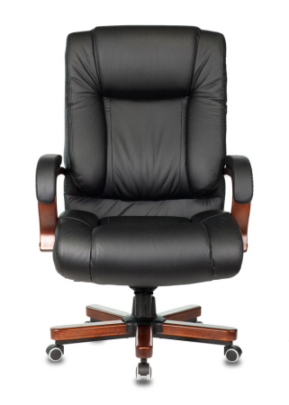 Кресло руководителя Бюрократ T-9925WALNUT черный кожа/кожзам крестов. металл/дерево