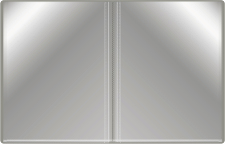 Папка с 80 прозр.вклад. Бюрократ -BPV80GREY A4 пластик 0.8мм торц.карм с бум. встав серый