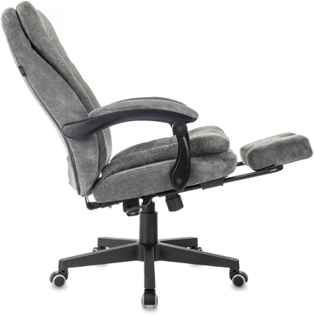 Кресло руководителя Бюрократ T-9950MSG-F Fabric серый Light-19 крестов. пластик подст.для ног