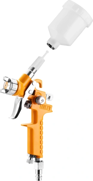Краскораспылитель Deko DKSG125P HVLP 113л/мин соп.:1мм бак:0.125л оранжевый/белый