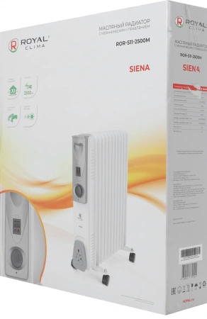 Радиатор масляный Royal Clima Siena ROR-S11-2500M 2500Вт белый/серый