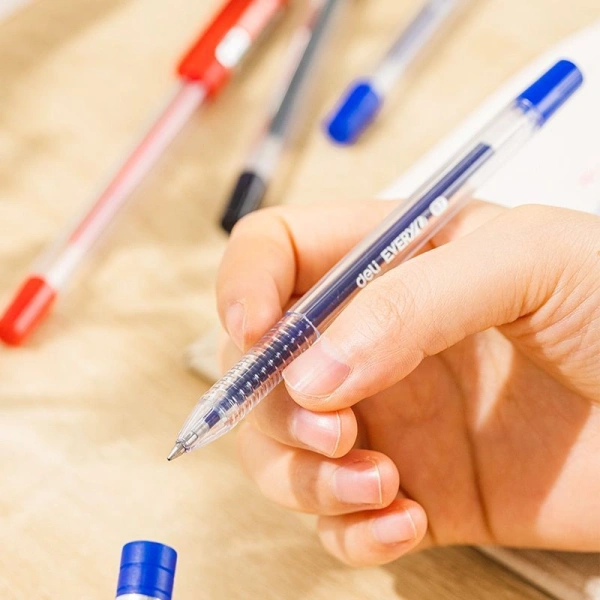 Ручка гелев. Deli EveryU EG83-BK корп.прозрачный d=0.7мм чернила черн. 1стерж. кругл.