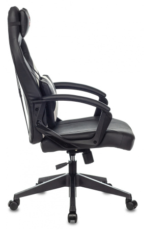 Кресло игровое Zombie DRIVER черный/белый эко.кожа с подголов. крестов. пластик