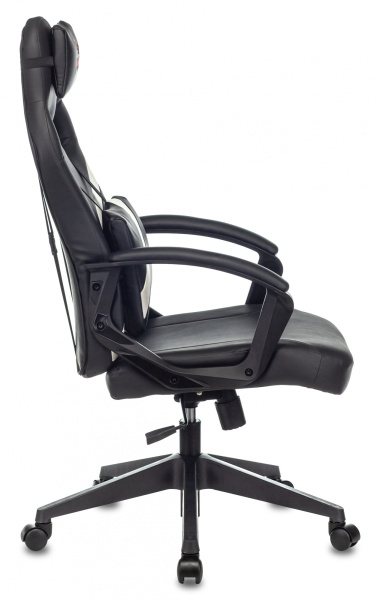 Кресло игровое Zombie DRIVER черный/белый эко.кожа с подголов. крестов. пластик