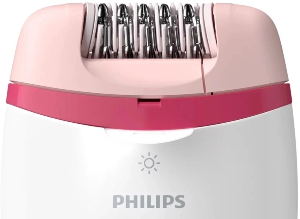 Эпилятор Philips BRE255/00 скор.:2 насад.:2 от электр.сети белый/красный