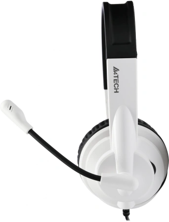 Наушники с микрофоном A4Tech HS-10 черный/белый 2м накладные оголовье (HS-10/3.5MM PLUG/BLACK + WHITE)